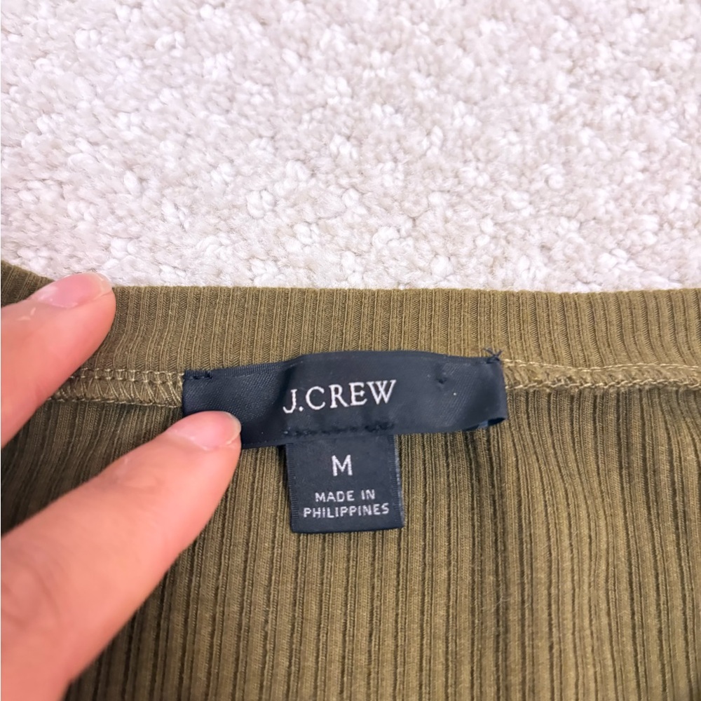 J. Crew Olive Ruffle Tank Top - Picture 3 of 3
